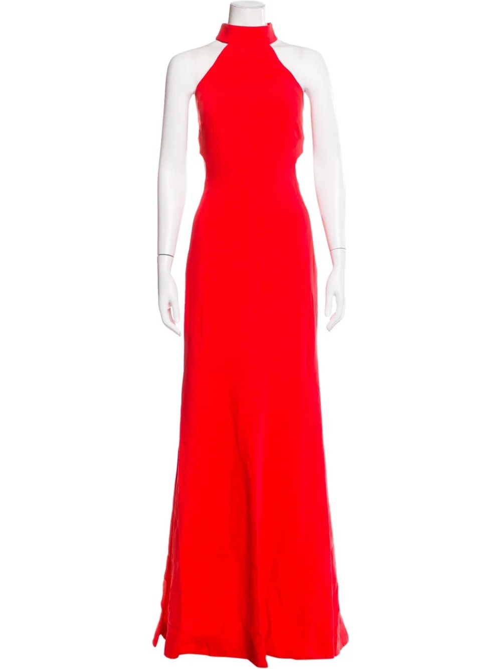 Cinq a Sept Red Halter Neck Evening Gown